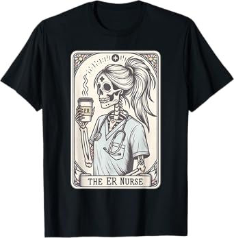 The Nurse Tarot Card Skeleton Nursing School Graduation RN T-Shirt
