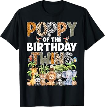 Poppy Of The Birthday Twins Safari Wild Zoo Animals T-Shirt