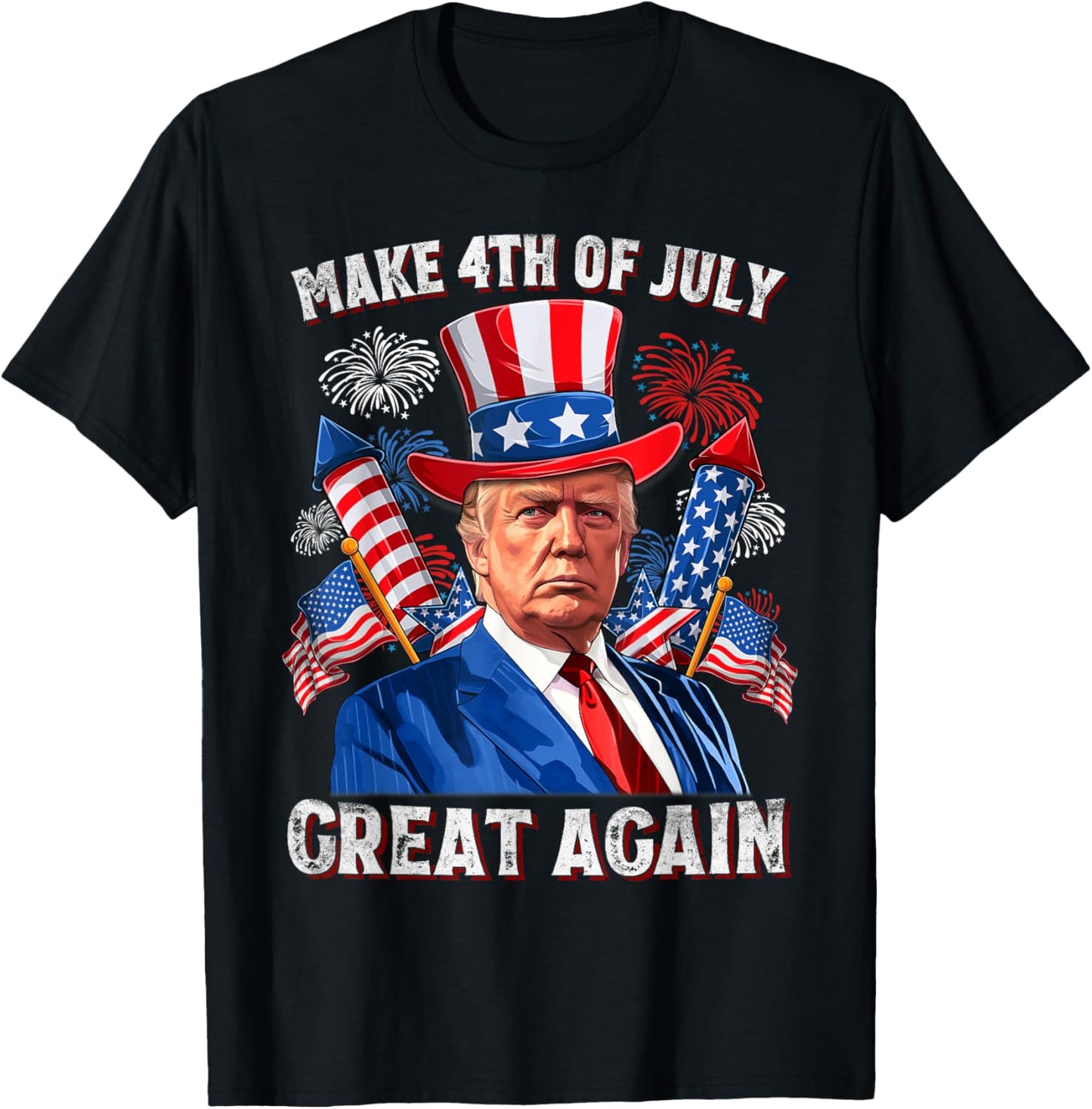 Make 4th Of July Great Again Trump Firework Men Women T-shirt