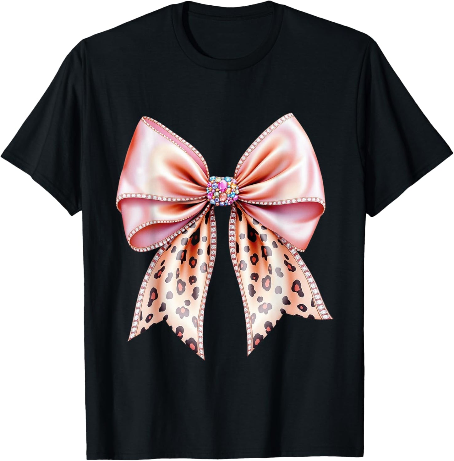 Leopard Coquette Bow Girly Birthday Party For Women Girls T-Shirt