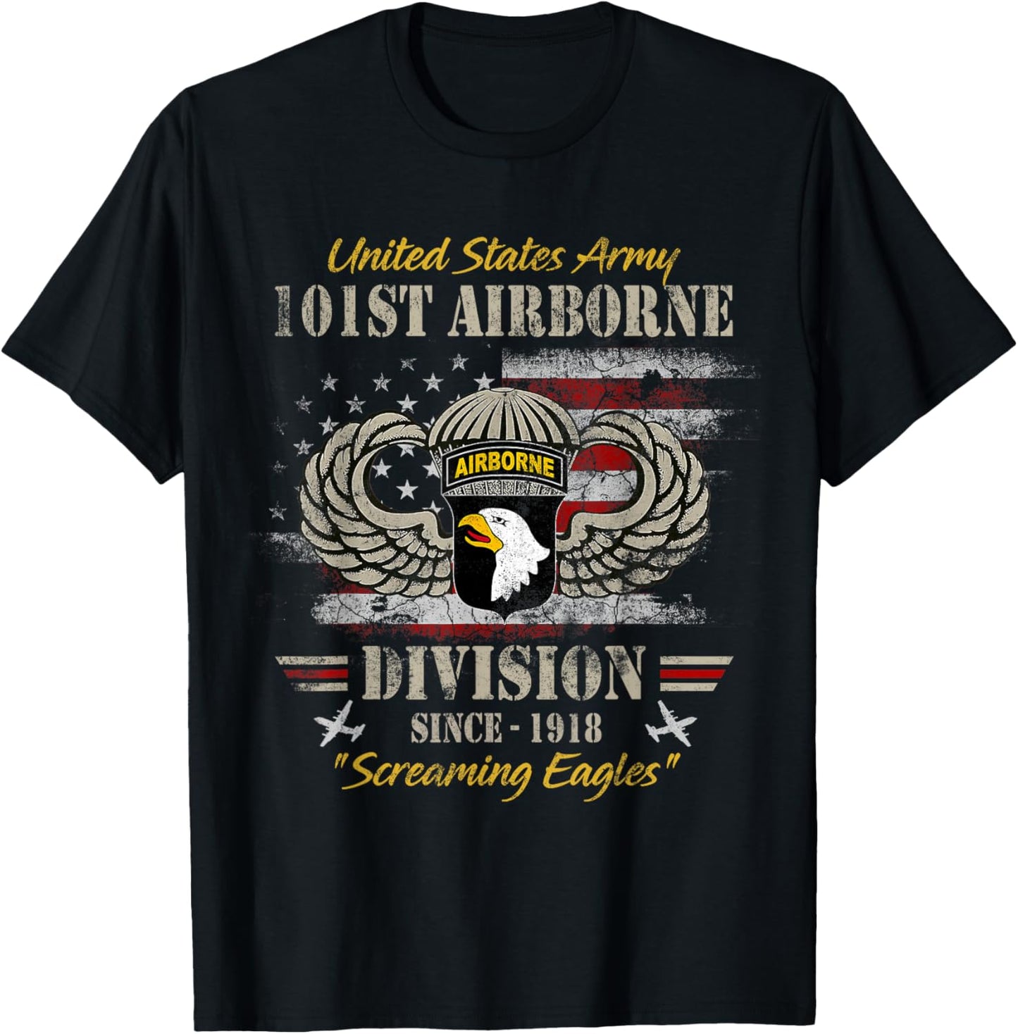 U.S Army 101st Airborne Paratrooper Veteran Screaming Eagles T-Shirt