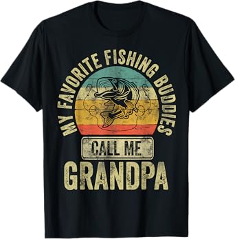 My Favorite Fishing Buddies Call Me Grandpa Shirt Fisherman T-Shirt