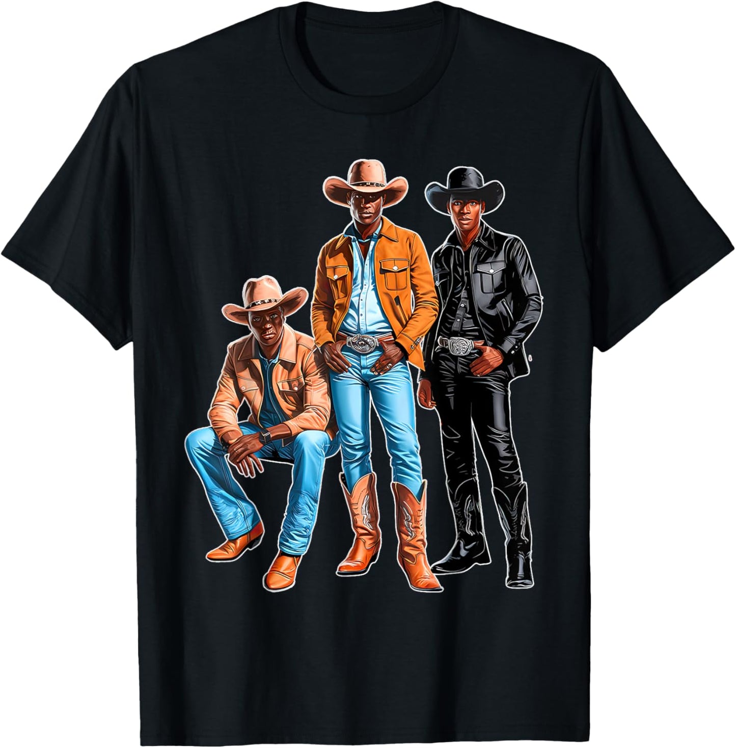 Black Cowboy Western Rodeo Melanin Black History T-Shirt