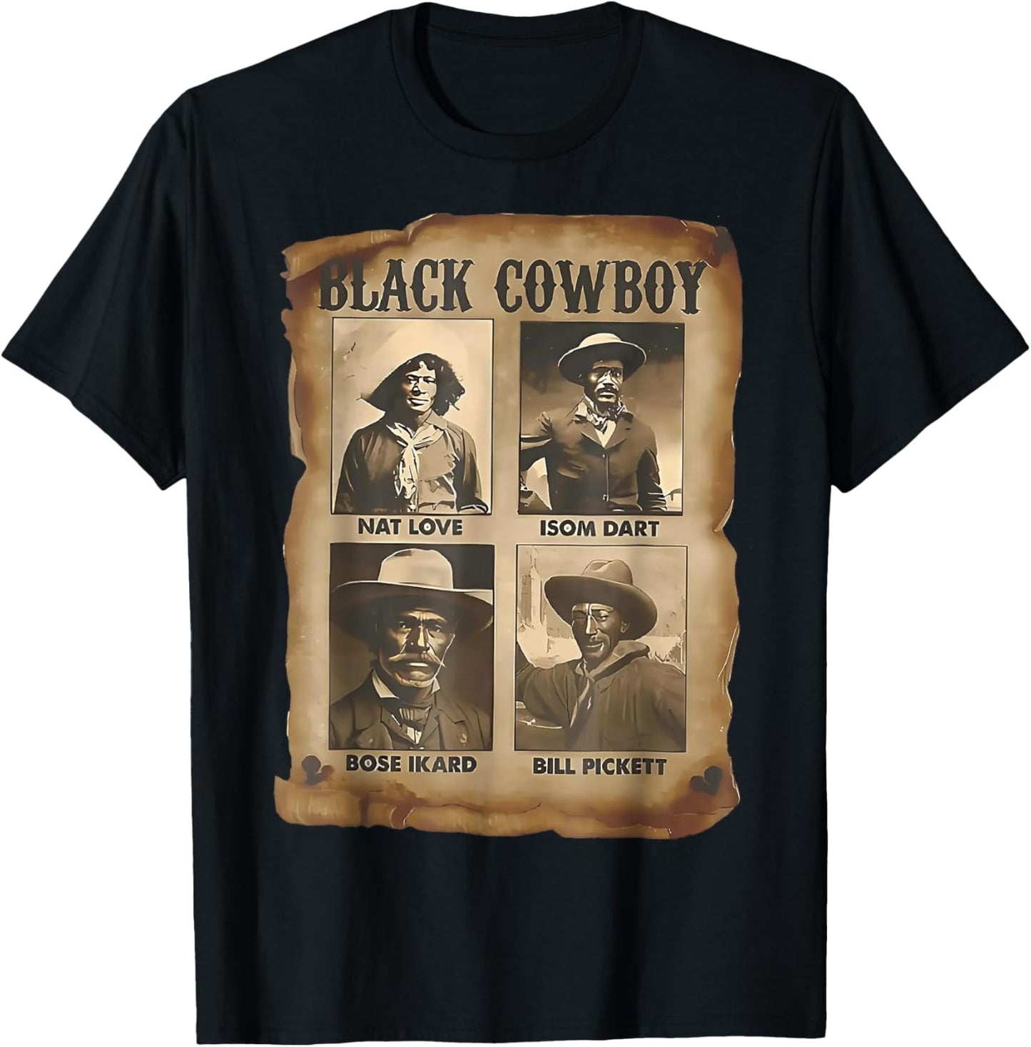 Black Cowboy Western Rodeo Melanin Black History Texas T-Shirt