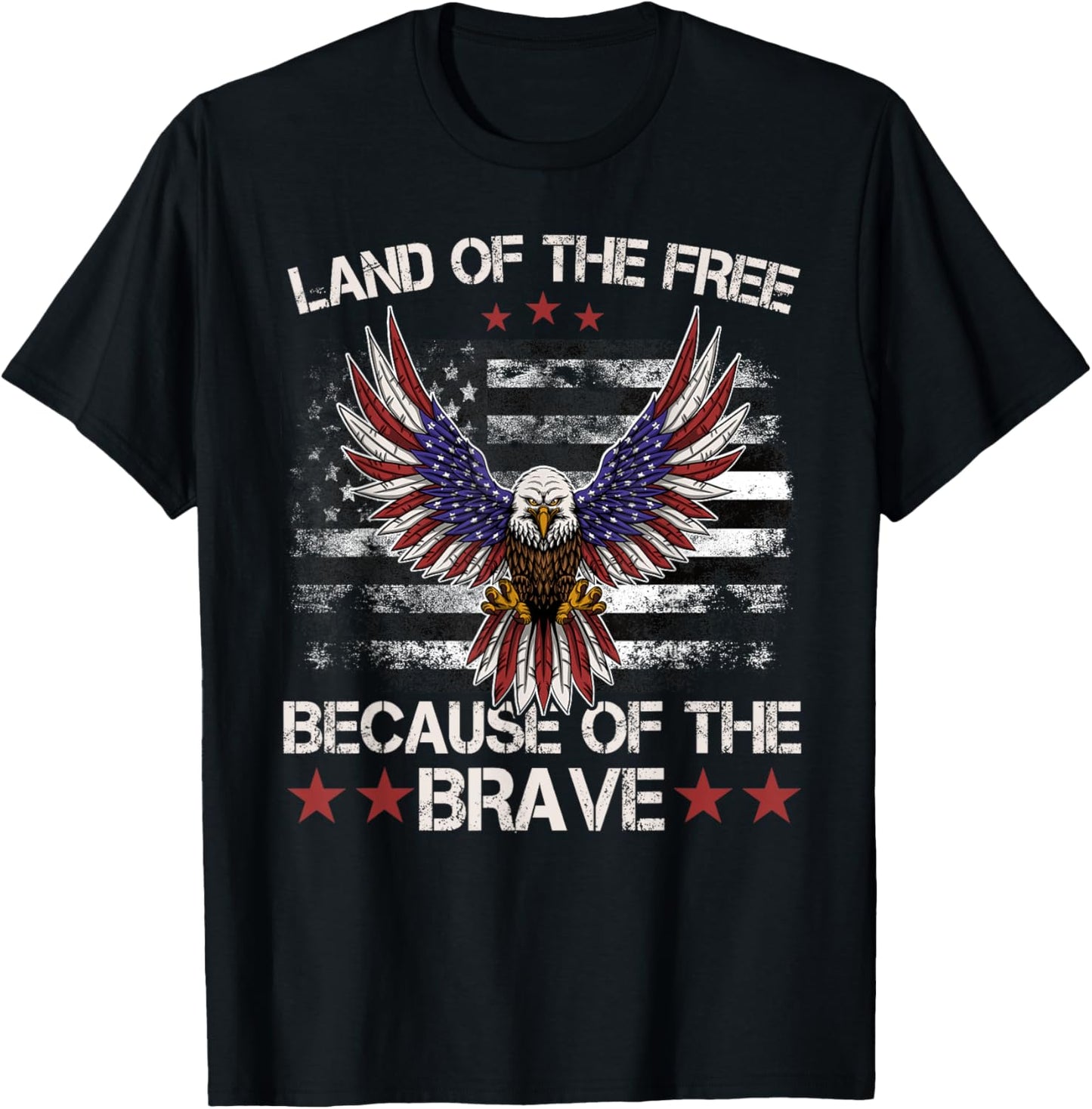 America Eagle | Land of the Free Because of the Brave T-Shirt