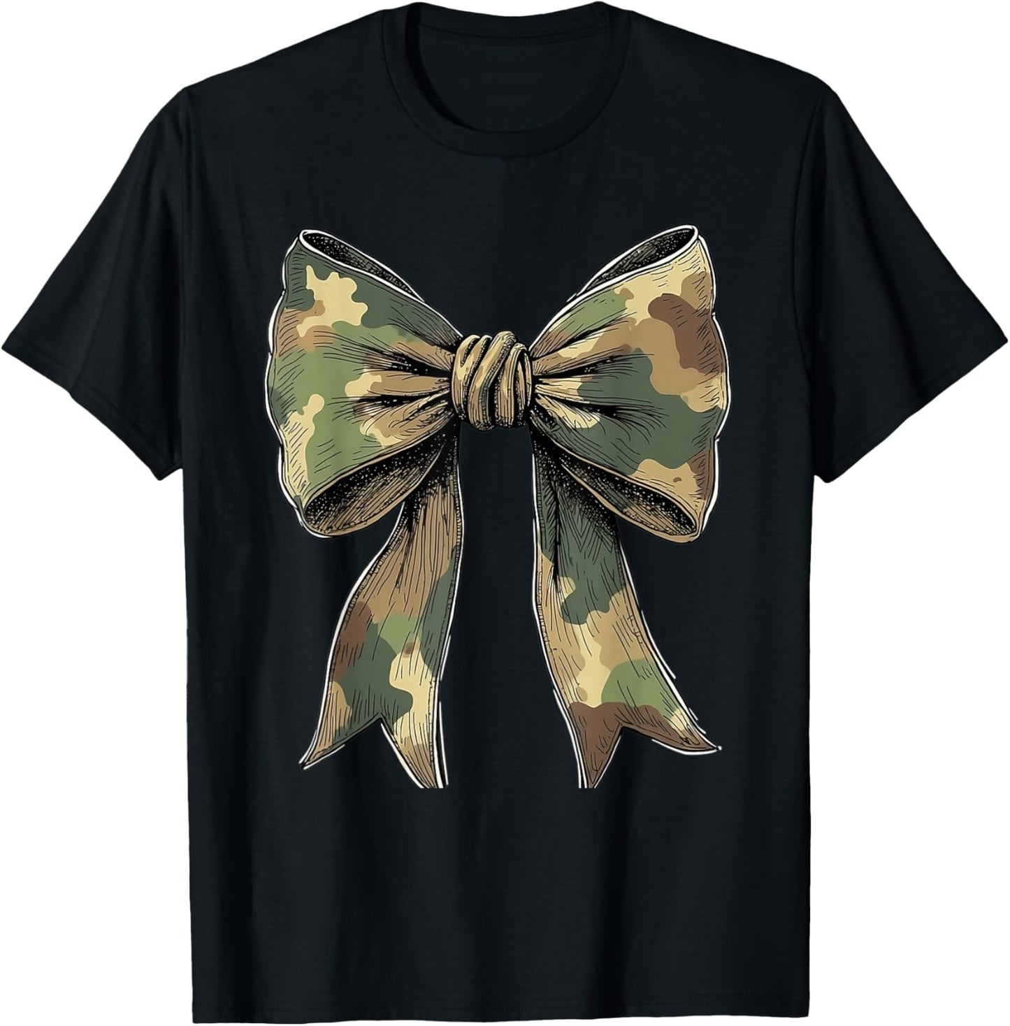 Camouflage Camo Bow Girls Camo Coquette Bow Hunting Women T-Shirt