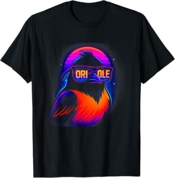 Cool Vaporwave Art Oriole Bird Gift for Men, Women & Kids T-Shirt