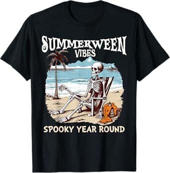 Summerween Skeleton Summer-ween Spooky Summer T-Shirt