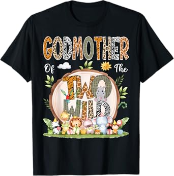 GodMother Of The Two Wild Animal Safari 2Nd Birthday Party T-Shirt