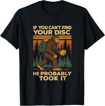 Big foot Funny Disc Golf Sasquatch Men Women Kids frisbee T-Shirt