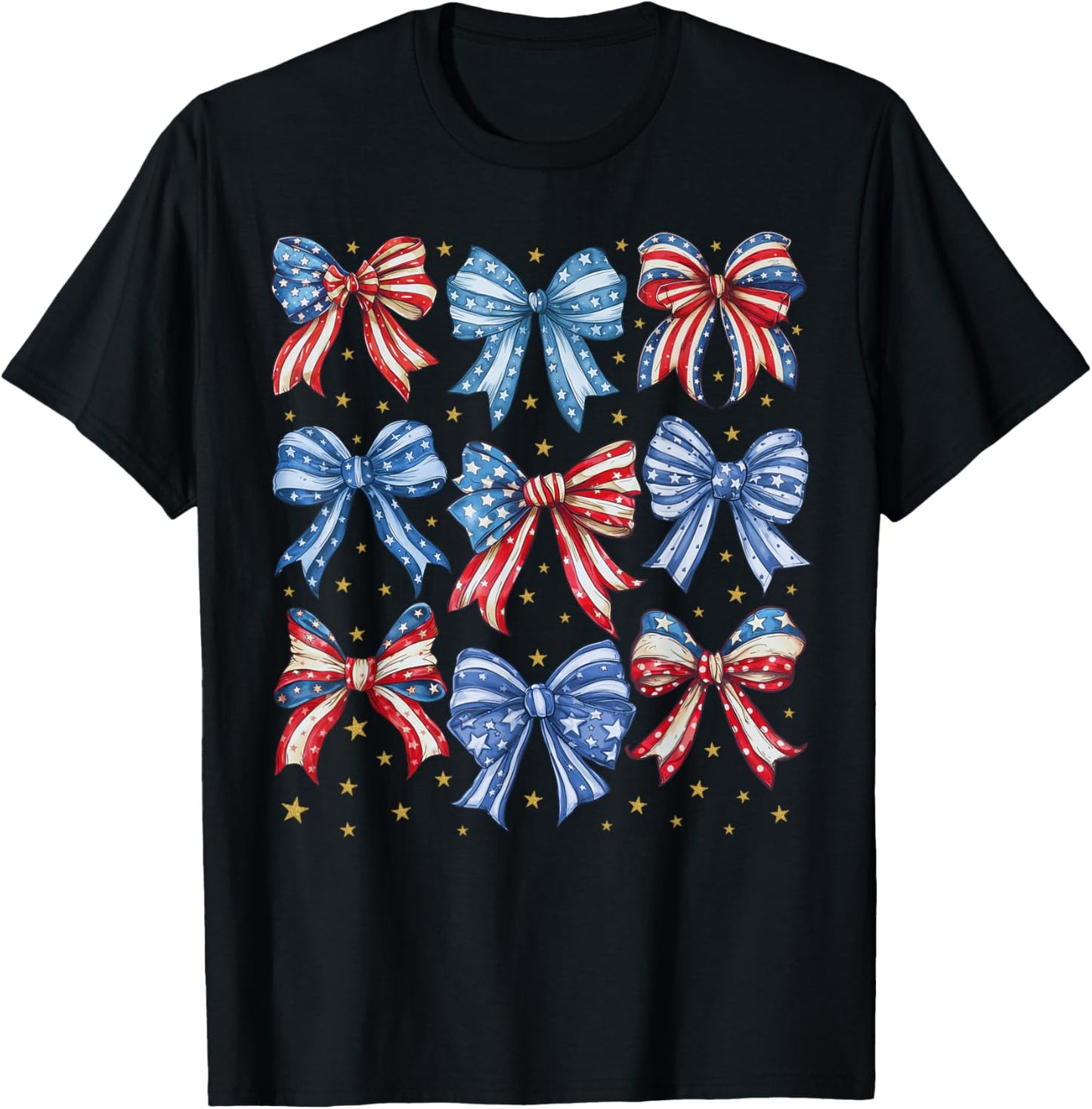 4th Of July Shirts For Girls Coquette Bow Women American T-shirt