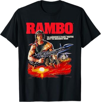Rambo Missile Launcher Illustration Vintage Action Movie T-Shirt