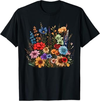 Vintage Wildflower Summer Botanical Gardening Plant Lover T-Shirt