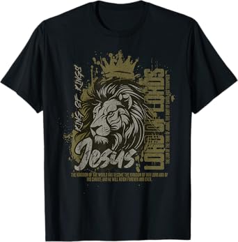 Jesus is King of Kings Christian Lion Bible Verse Faith T-Shirt