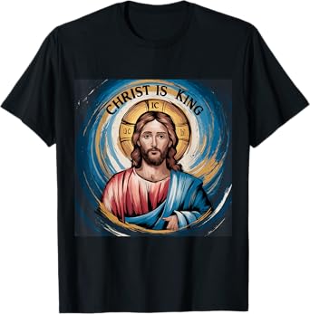Obvious Logic Christ is King King T-Shirt, Unisex-Adults, Unisex-Kids, Black, Small, Short Sleeve, T-Shirt