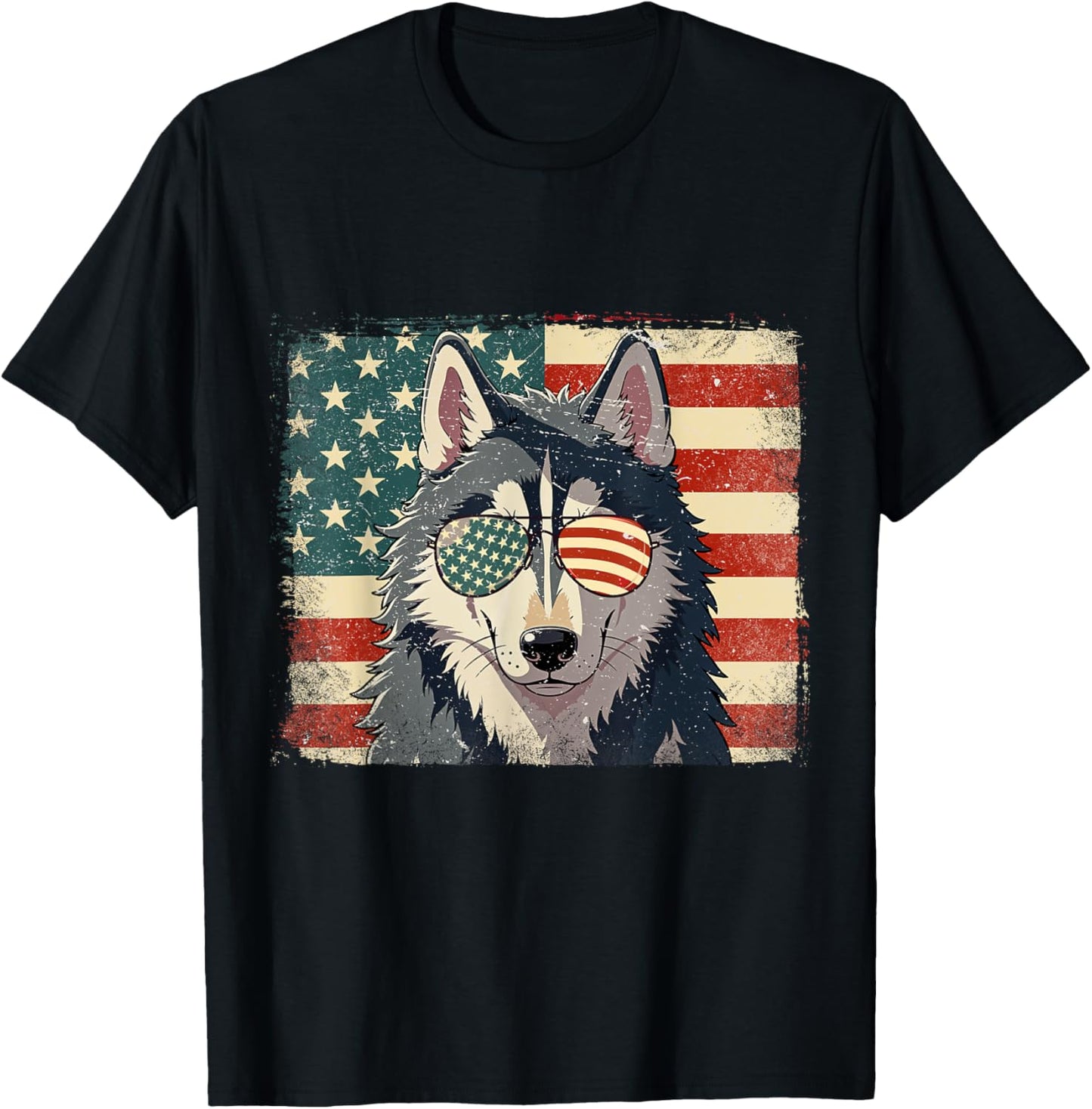 Patriotic Alaskan Malamute Dog Lover Usa Flag 4th Of July T-shirt