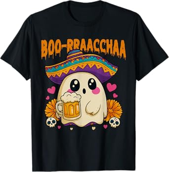 Boo Rracha Funny Mexican Ghost Beer Halloween Tee T-Shirt