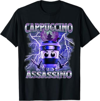 Cappuccino Assassino Coffee Lovers Italian Brainrot Meme T-Shirt