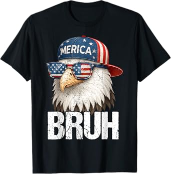 Bruh Fourth 4th Of July Eagle American Patriotic Mens Boys T-Shirt