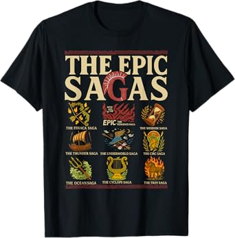 Vintage The Epic Saga Ithaca Odysseus Musical Wisdom Thunder T-Shirt