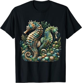 Realistic Seahorse Fish Underwater Life - Seahorse Lover T-Shirt