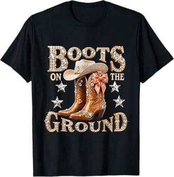 I Got My Boots on the Ground Western Cowgirl Melanin Swag T-Shirt