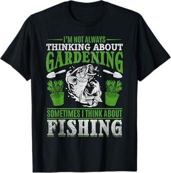 Plant Garden Gardening Trout Fishing Plant Lover Gardener T-Shirt