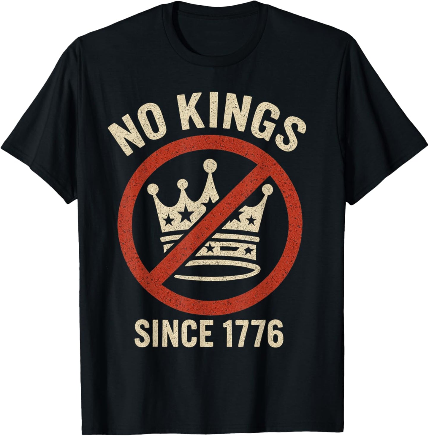 Vintage No Kings Since 1776 Usa 4th Of July Distressed Usa T-shirt