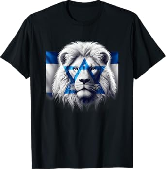 Lion Of Judah Jewish Pride Israel Flag Strength Unity T-Shirt