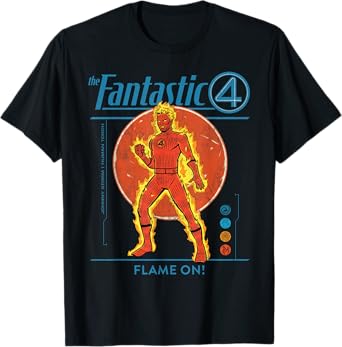 Marvel Fantastic Four: First Steps The Human Torch Retro T-Shirt