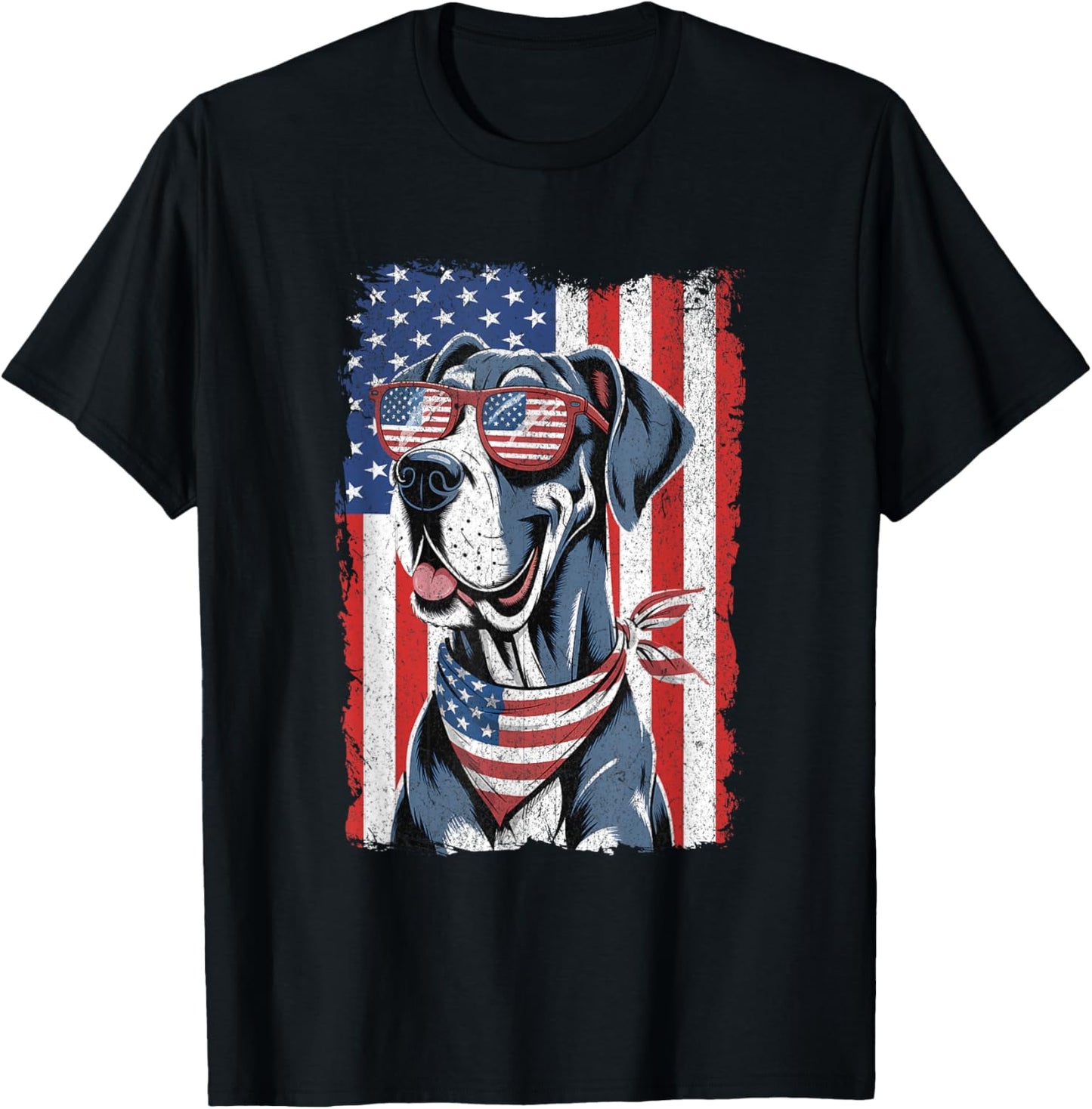 Great Dane 4th Of July Dog Patriotic Usa Flag Man Woman T-shirt