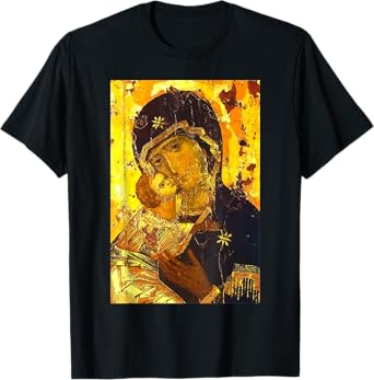 Theotokos Icon Mother of God Our Lady of Vladamir Icon T-Shirt