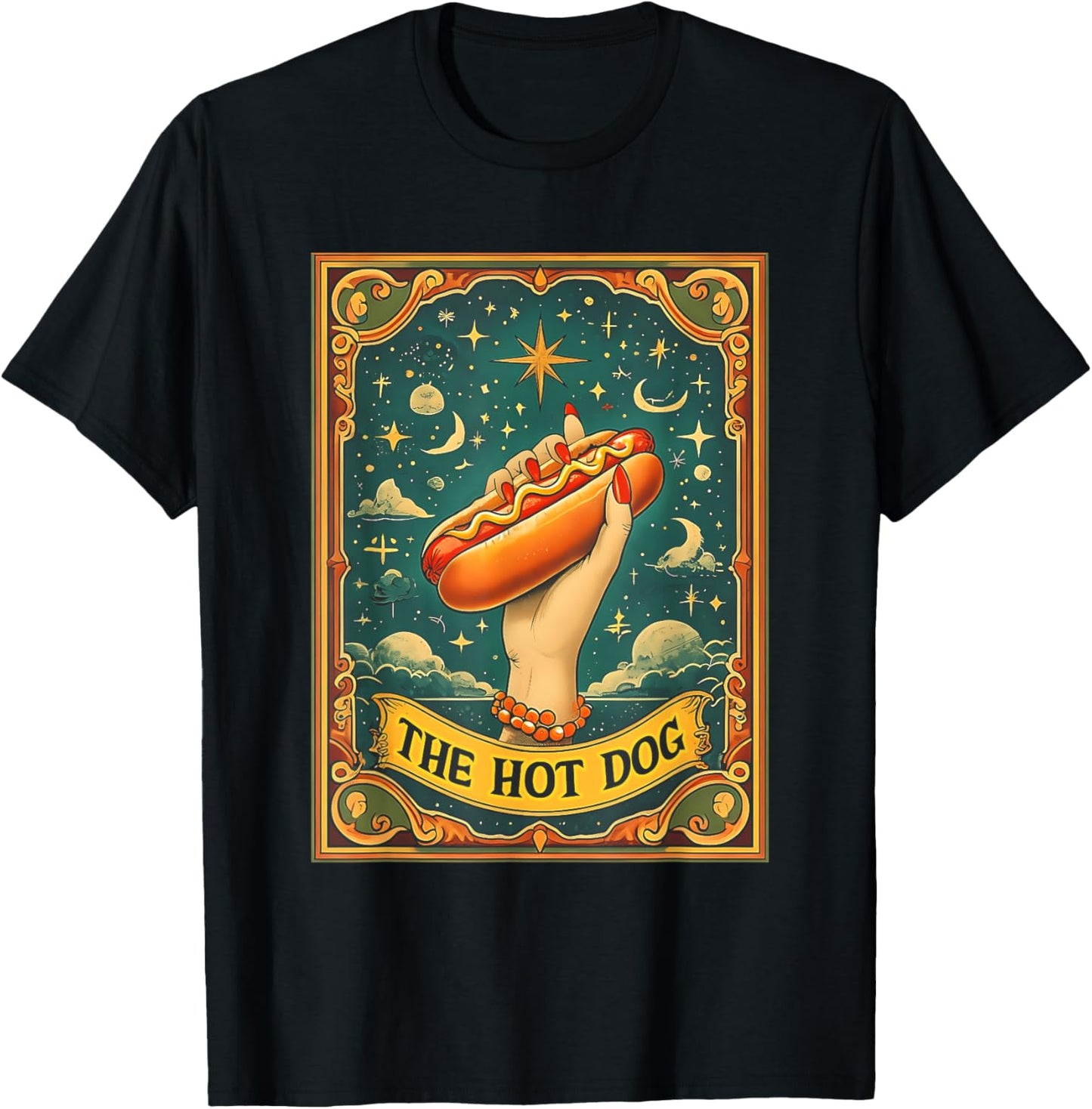 Hot Dog Bun Lover Foodie Food Lover The Hot Dog Tarot Card T-Shirt