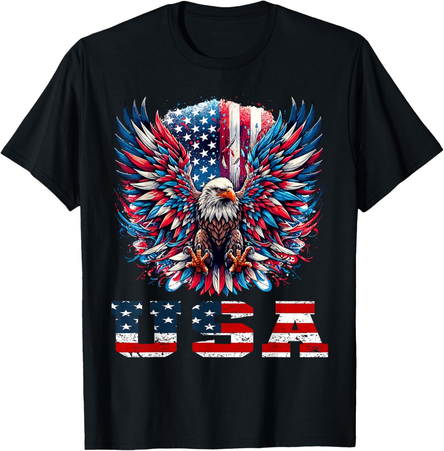 Patriotic Eagle USA Flag Design Graphic T-Shirt