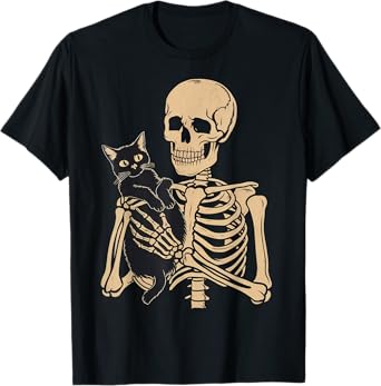 Black Cat Apparel Halloween Graphic Tees Unisex-Adults Cat Mom Cat Dad T-Shirt Black Small