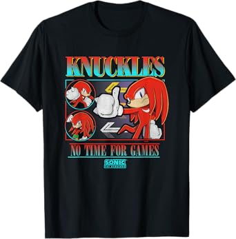 Sonic The Hedgehog Knuckles No Time For Games Vintage T-Shirt