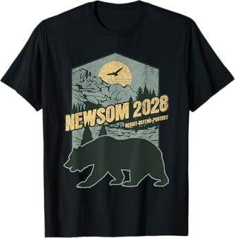 Gavin Newsom 2028 for President Resist Bear Save Our Parks T-Shirt