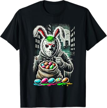 Sinister Easter Bunny Horror-Inspired Creepy Egg Hunter Tee T-Shirt
