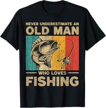 Funny Vintage Fishing Jokes Womens Mens Fisherman Bass Fish T-Shirt
