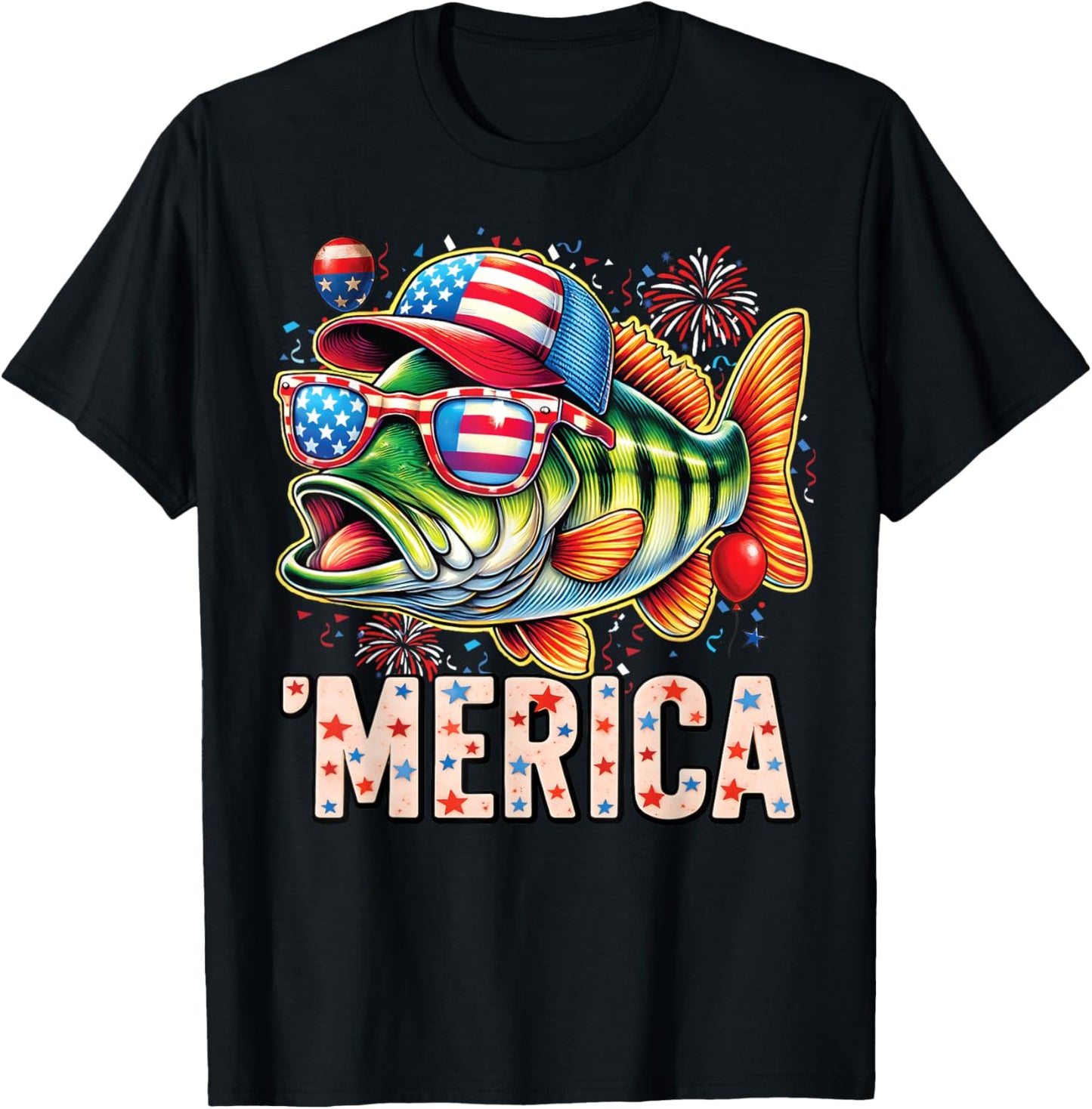 American Flag Fishing Lovers Fisherman USA Tee | TeeBrew