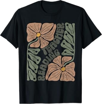 Boho Floral Reading Teacher Retro Reading Specialist Wildfl T-Shirt