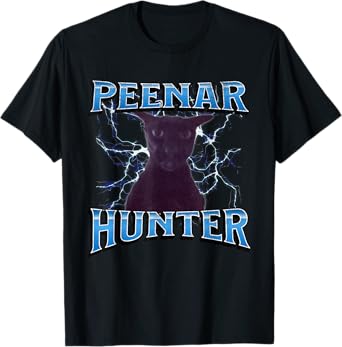 Peenar Hunter Funny Offensive Cat Meme Bootleg Graphic T-Shirt for Men Women