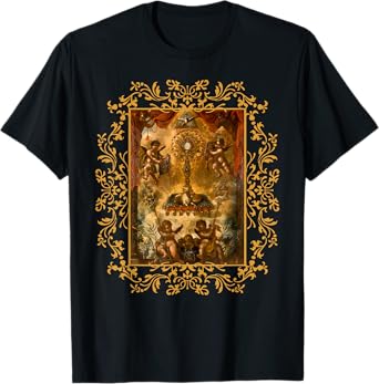 Eucharistic Adoration Pray Monstrance Traditional Latin Mass T-Shirt
