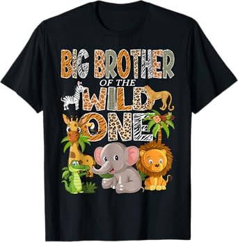 Big Brother Of The Wild One 1St Birthday Boy Safari Jungle T-Shirt