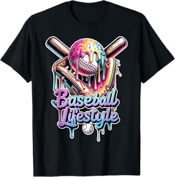 Baseball Lifestyle Ice Cream Drip Men Boys Kids Girl Women T-Shirt