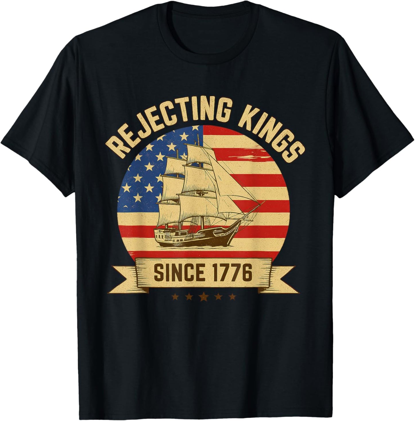 Rejecting Kings Since 1776 Vintage Patriotic Usa T-shirt