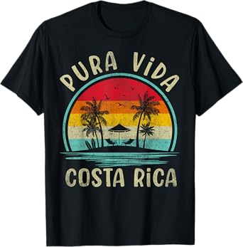 Pura Vida Beach Costa Rica Palm Tree Family Summer Vacation T-Shirt
