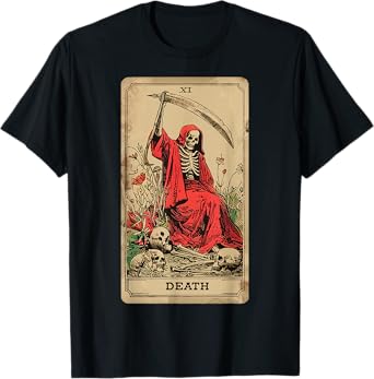 Vintage Tarot Card Death XIII Angel Skull Dead Reaper Grim T-Shirt