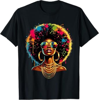 Juneteenth Women Black History Outfit Dope Proud Afro T-Shirt