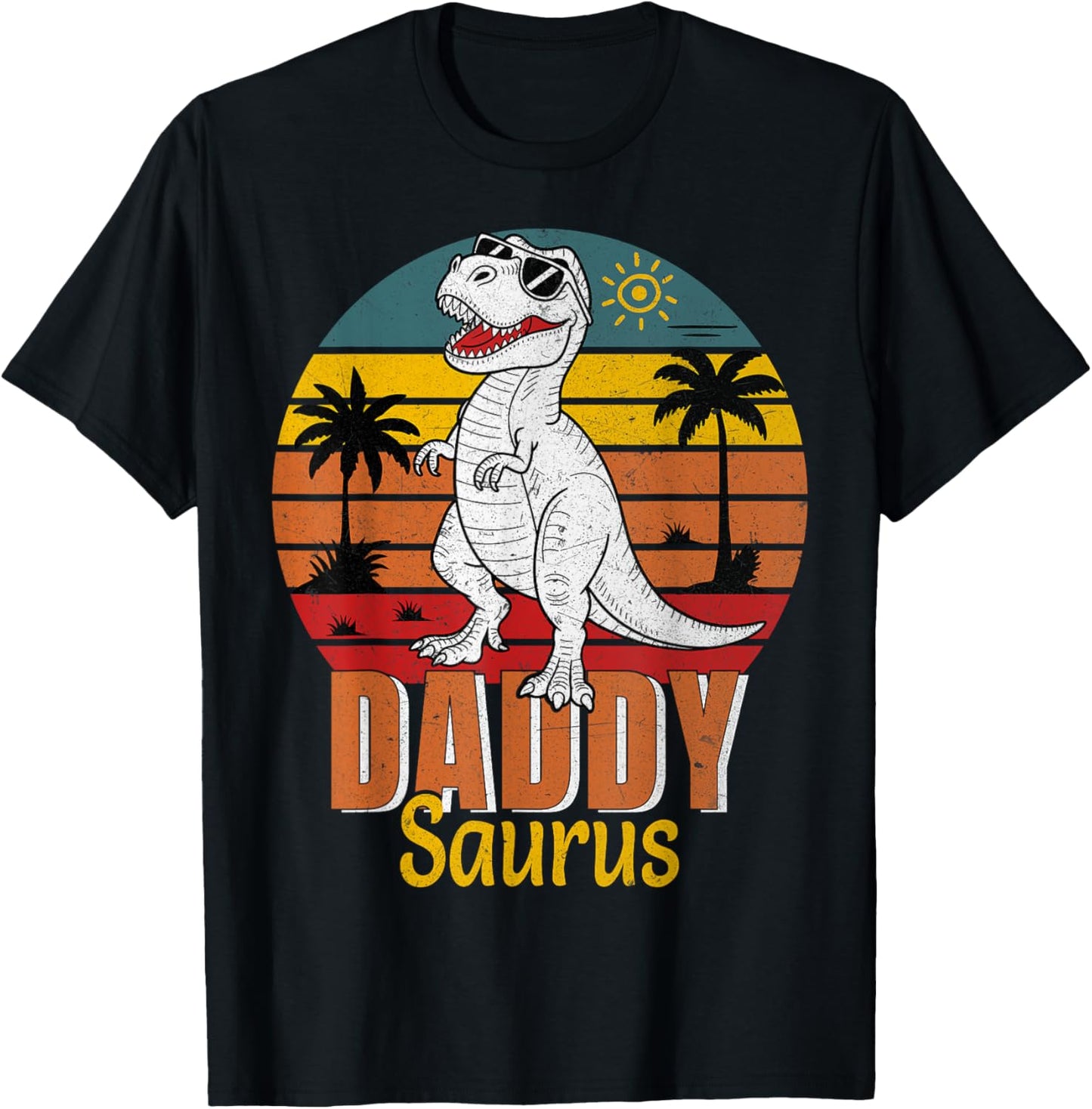 Vintage Daddysaurus T-Rex Dinosaur Dad Funny Father's Day T-Shirt